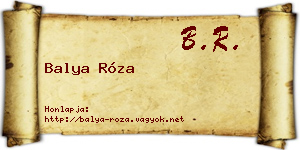 Balya Róza névjegykártya